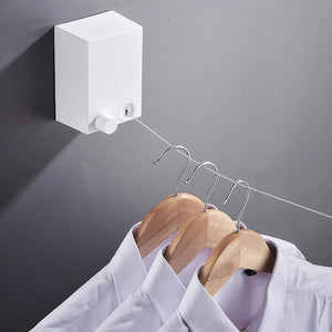 Retractable Clothesline Wall-Mounted Indoor Outdoor Washing Clothes Hanger