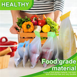 12pcs Reusable Leakproof Food Storage Freezer Bags