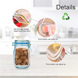 Mason Jar Zip lock Food Storage Bags Organizer Reusable