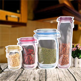 Mason Jar Zip lock Food Storage Bags Organizer Reusable