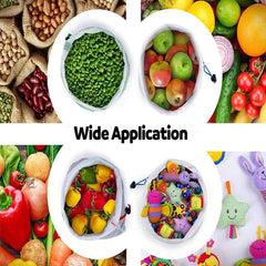12pcs Reusable Mesh Fruits Food Storage Bag Shopping Pouch