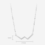 Rhinestone Alphabet W Pendant S925 Sterling Silver Necklace