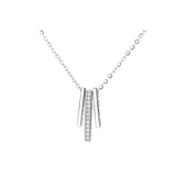 Rhinestone Gold Plated Geometry Cuboid S925 Sterling Silver Necklace