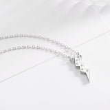 Rhinestone Thunder Lightning Pendant S925 Sterling Silver Necklace