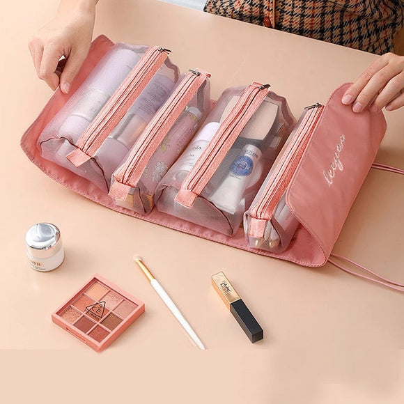 Roll-Up Travel Cosmetic Makeup Storage Bag Organizer