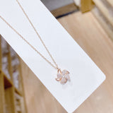 Rotatable Crystal Windmill Pendant Necklace Exquisite Jewelry