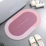 Rubber Non-Slip Quick Dry Bathroom Rugs Super Absorbent Thin Bath Mat