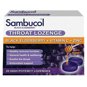 Sambucol Black Elderberry Throat Lozenges 20s