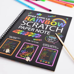 2 x Scratch Art Notebooks Paper Rainbow Books Best Gifts