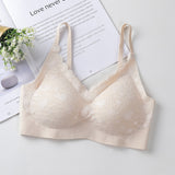 Adjustable Seamless Lace Bra Lightly Plunge Deep V Underwear Bralette