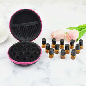 12 Bottles EVA Essential Hard Shell Essential Oil Carrying Case Storage Bag