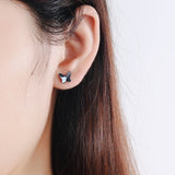 Shine Blue Crystal Butterfly 925 Sterling Silver Stud Earrings