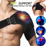 Shoulder Brace Rotator Cuff Support Relief Pain Adjustable Belt Black Left Right