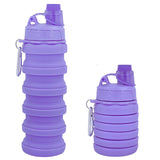 Silicone Collapsible Sports Water Travel Bottles 500ml