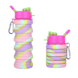 Silicone Collapsible Sports Water Travel Bottles 500ml