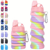 Silicone Collapsible Sports Water Travel Bottles 500ml