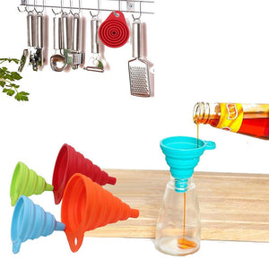 2pcs Silicone Collapsible Gadgets Funnels for Kitchen Use