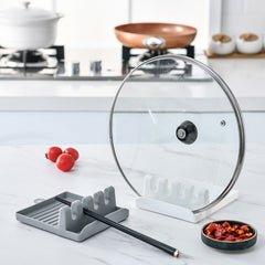Silicone Utensil Rest with Drip Pad for Multiple Utensils
