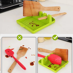 Silicone Utensil Rest with Drip Pad for Multiple Utensils