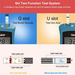 Sinocare Safe AQ UG Blood Glucose & Uric Acid 2 In 1 Monitor Meter
