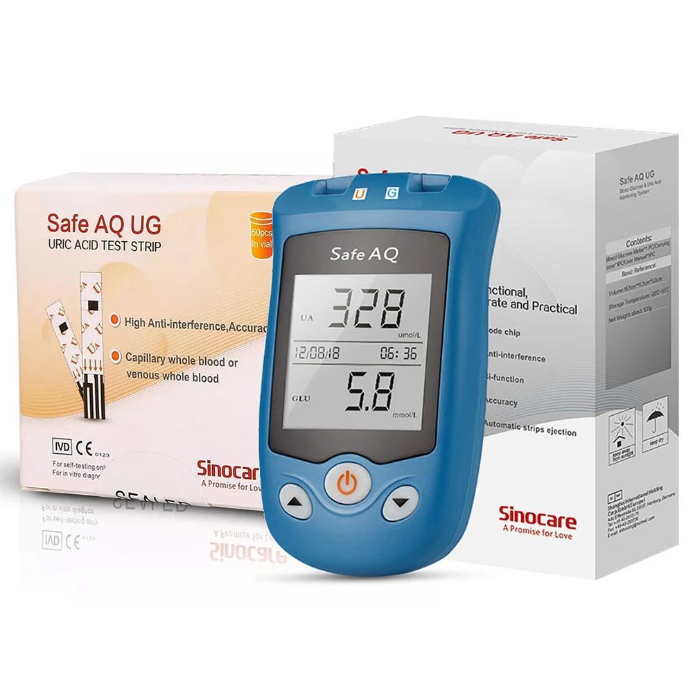Sinocare Safe AQ UG Blood Glucose & Uric Acid 2 In 1 Monitor Meter