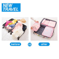 6-Piece Waterproof Travel Luggage Organiser Bag Set Packing Cubes