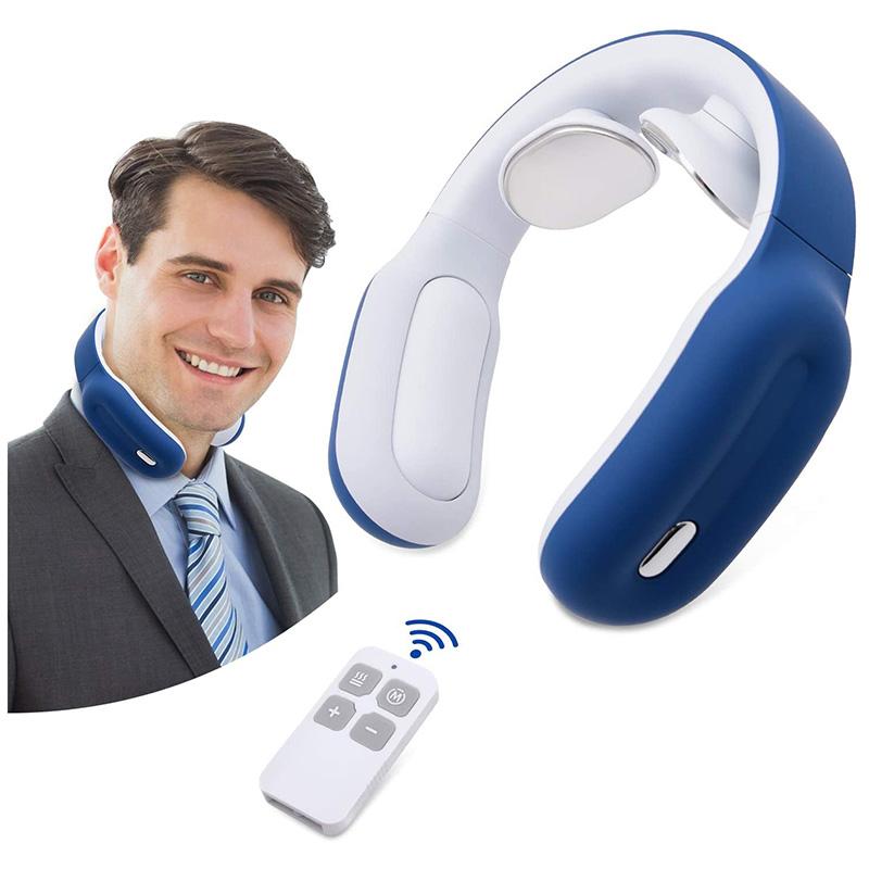 Smart Cordless Electric Pulse Heated Neck Massager Pain Relief Relaxation