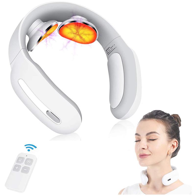 Smart Cordless Electric Pulse Heated Neck Massager Pain Relief Relaxation