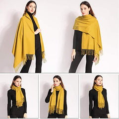 Soft Pashmina Scarf Stylish Large Warm Blanket Solid Winter Shawl