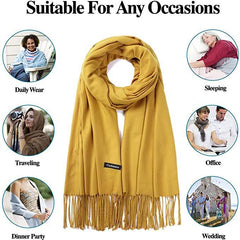 Soft Pashmina Scarf Stylish Large Warm Blanket Solid Winter Shawl