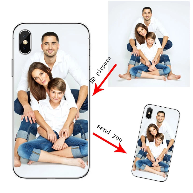Soft Silicone Black Matting TPU Phone Case Customized Photo For iPhone Samsung