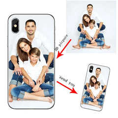 Soft Silicone Black Matting TPU Phone Case Customized Photo For iPhone Samsung