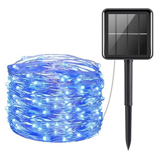 Solar Powered 100-LED Copper Wire Fairy Lights Christmas Decorations