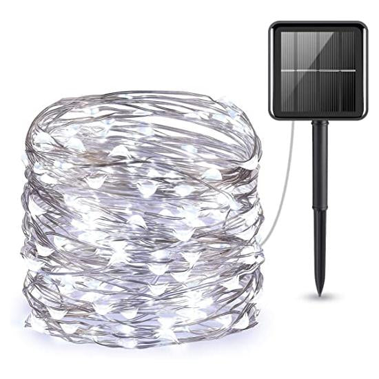Solar Powered 100-LED Copper Wire Fairy Lights Christmas Decorations