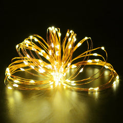 100 LED Solar String Lights Copper Wire Warm White Light Christmas Decor