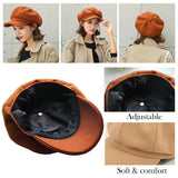 Winter Wool Beret Hat Solid Women Cabbie Visor Newsboy Cap