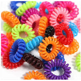 20pcs Spiral Hair Ties Candy Color 5cm Phone Cord Hair Bands