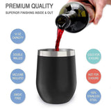 2pcs 12oz Stainless Steel Stemless Wine Tumbler Swig Cup Vacuum Thermos