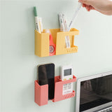 Self-Adhesive Beside Organizer Box Wall-Mounted Holder Office Stand Storage Bracket