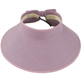 Women's UPF 50+ Wide Brim Roll-up Straw Sun Hat Sun Visor
