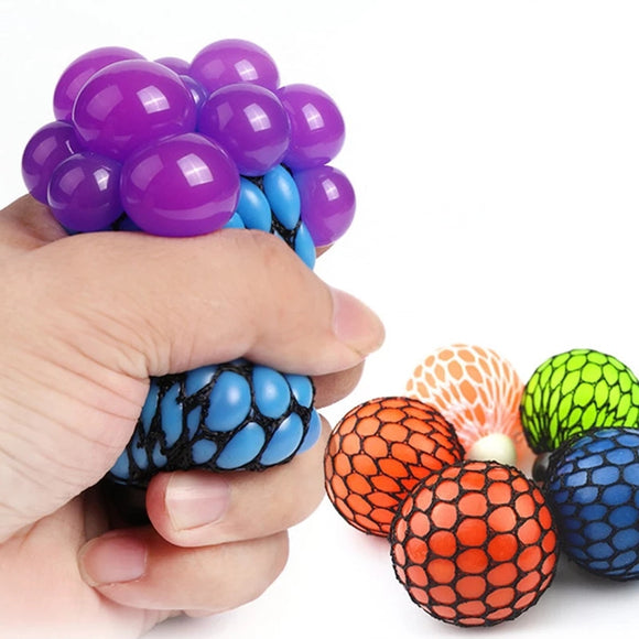 2pcs Stresses Reliever Squeeze Toys Mesh Ball