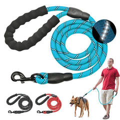 Strong Heavy Duty Dog Leash with Comfortable Padded Handle Reflective Threads