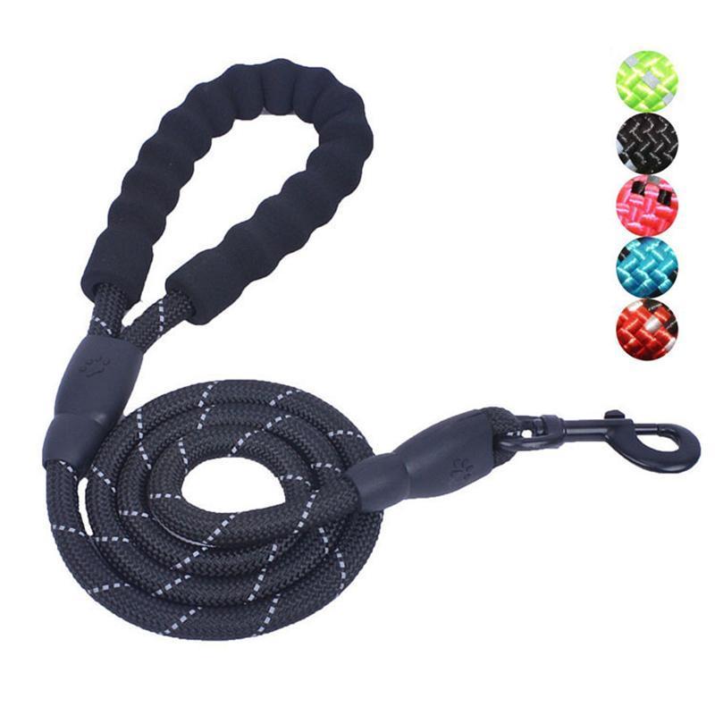 Strong Heavy Duty Dog Leash with Comfortable Padded Handle Reflective Threads
