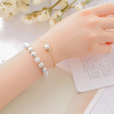 2pcs Set Stylish White Turquoise Agate Stone Good Lucky Bracelet