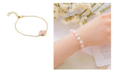 2pcs Set Stylish Pink Crystal Agate Stone Good Lucky Bracelet