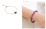 2pcs Set Stylish Purple Amethyst Agate Stone Good Lucky Bracelet