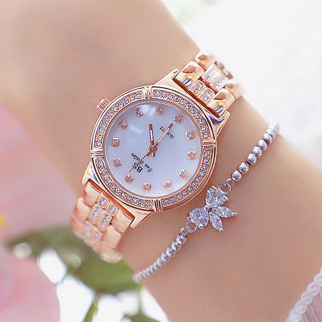 Bee Sister Stylish Crystal Rhinestone Women Quartz Wristwatch Butterfly Bracelet