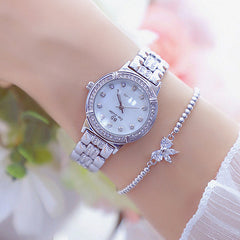 Bee Sister Stylish Crystal Rhinestone Women Quartz Wristwatch Butterfly Bracelet