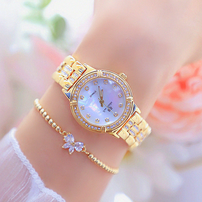 Bee Sister Stylish Crystal Rhinestone Women Quartz Wristwatch Butterfly Bracelet