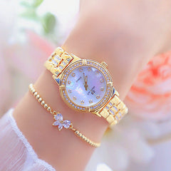 Bee Sister Stylish Crystal Rhinestone Women Quartz Wristwatch Butterfly Bracelet